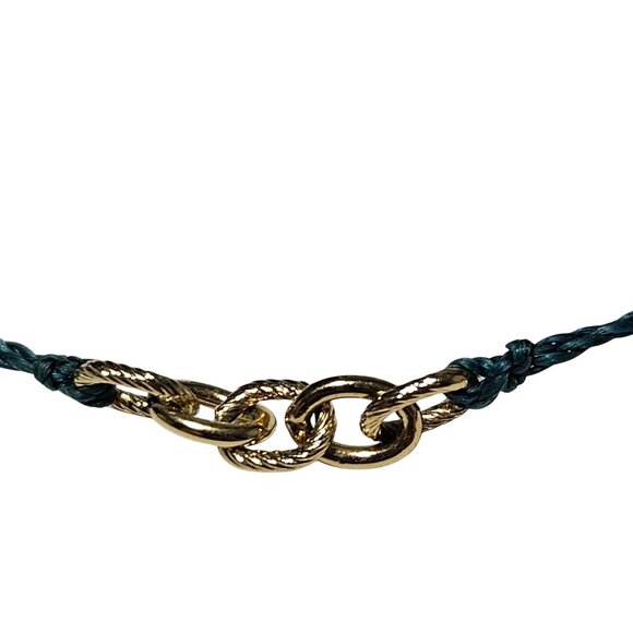 Pura Vida Gold Tone Chain Charm Braided Rope Bracelet Fashion Jewelry Women - Picture 2 of 5